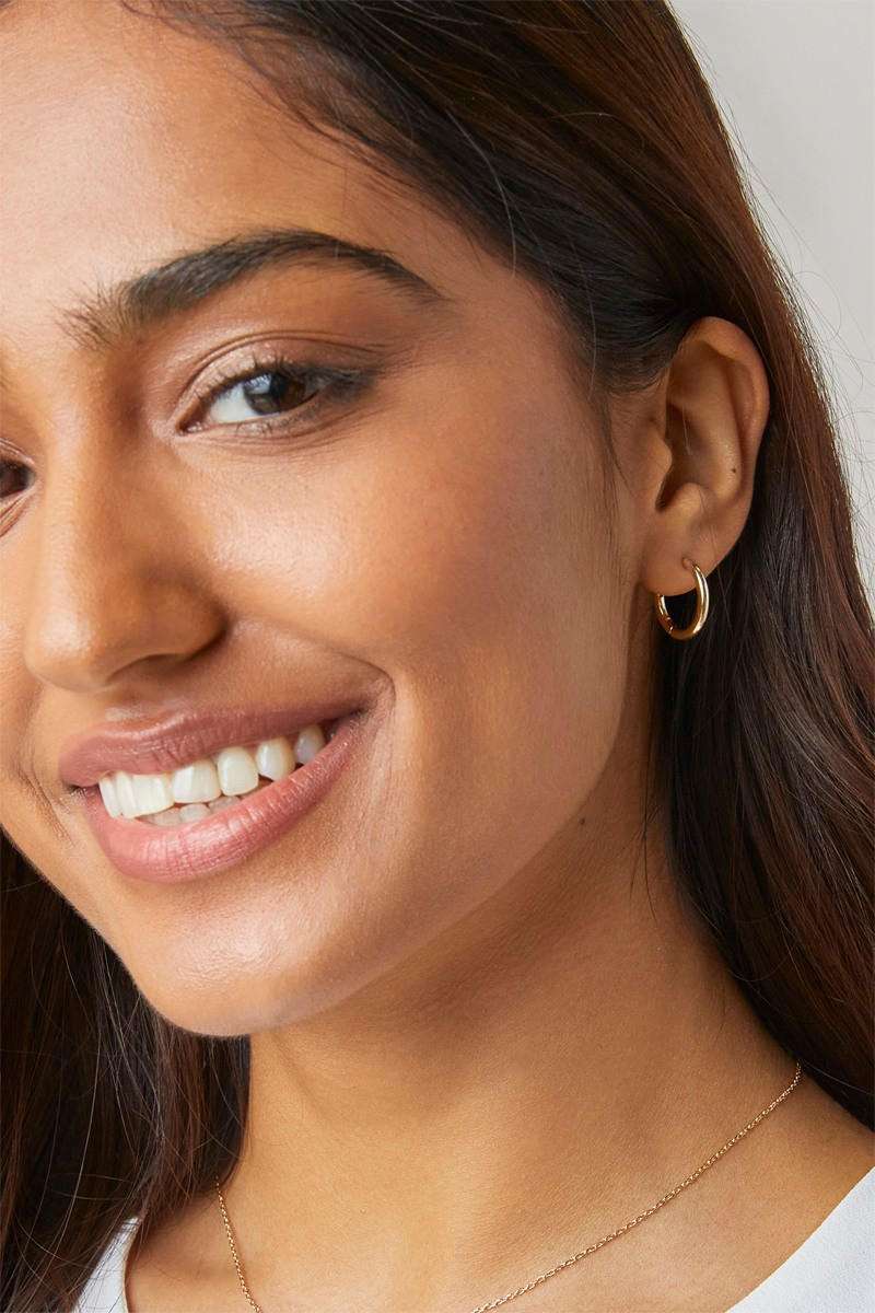 Josie 14K Gold Dipped Medium Hoop Earrings | francesca's®