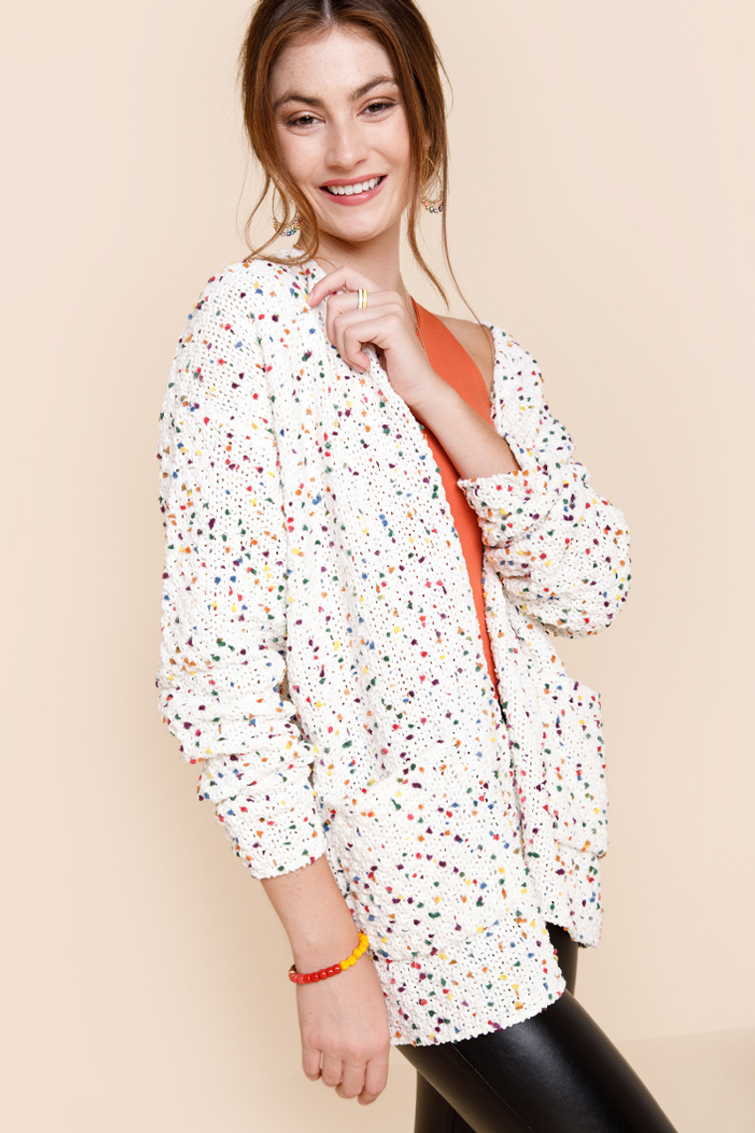 Katie Confetti Long Cardigan