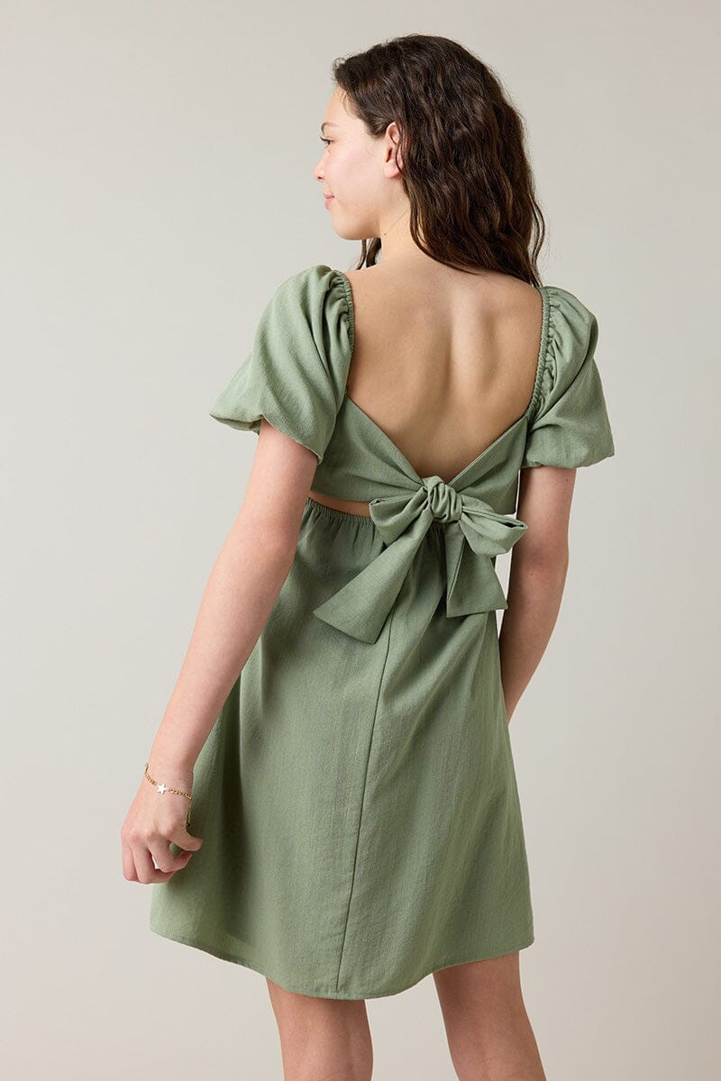 green emerald velvet dress Helena Bow Back Dress  ModCloth