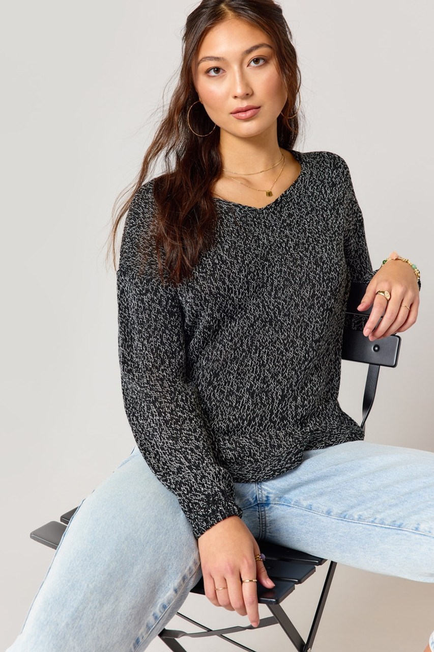 Lonie V-Neck Elbow Patch Sweater