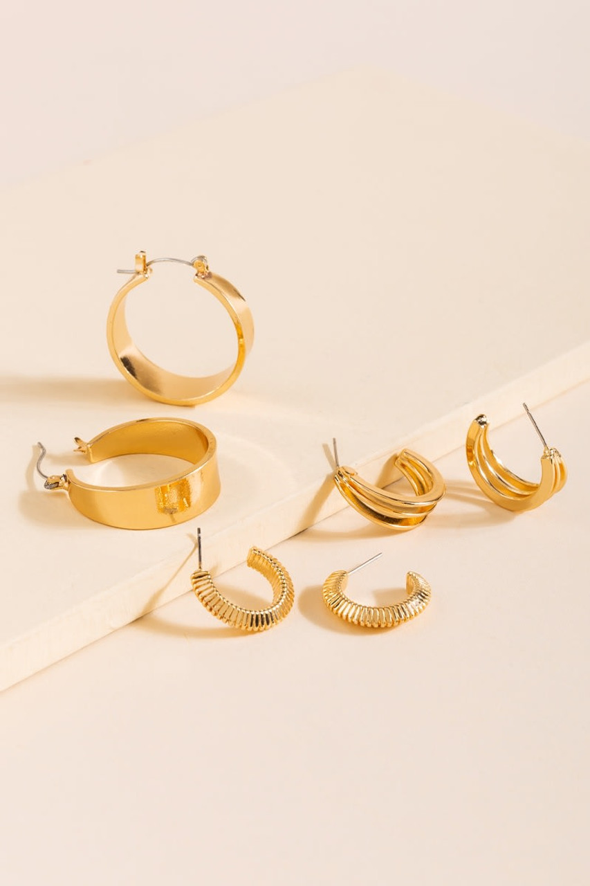 Buy | Fashion Crystal Gold Hoop Earrings Set Oversize For Women And  Girls-Style 1-Eepleberry