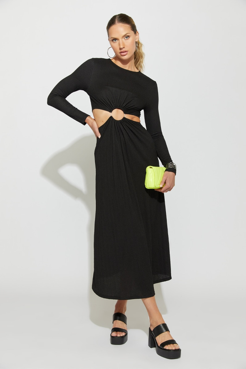 Shena Midi Dress - Black Multi  Black midi dress, Midi dress