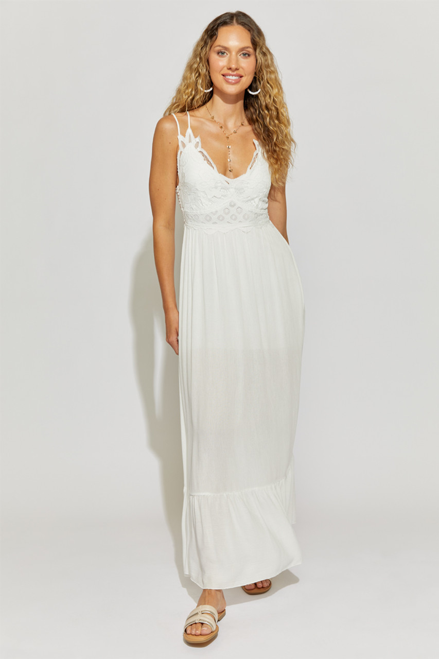 Heather Bralette White Maxi Dress