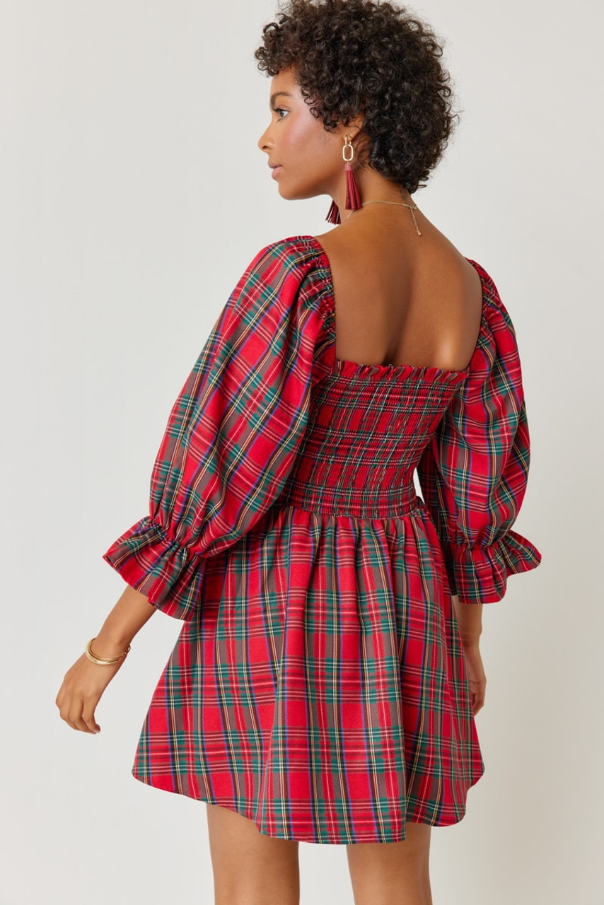 Effie Plaid Mini Dress - francesca's