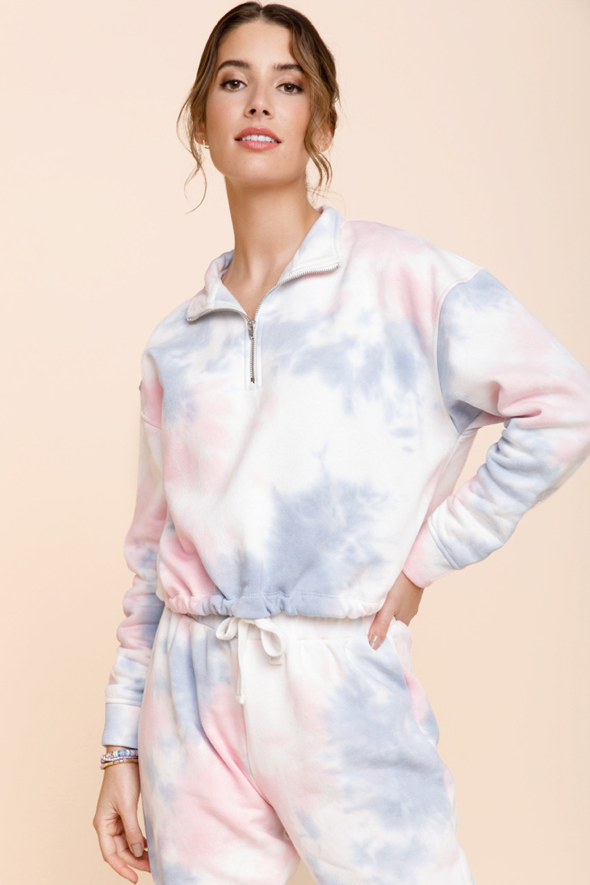 Estelle Quarter Zip Tie-Dye Sweatshirt