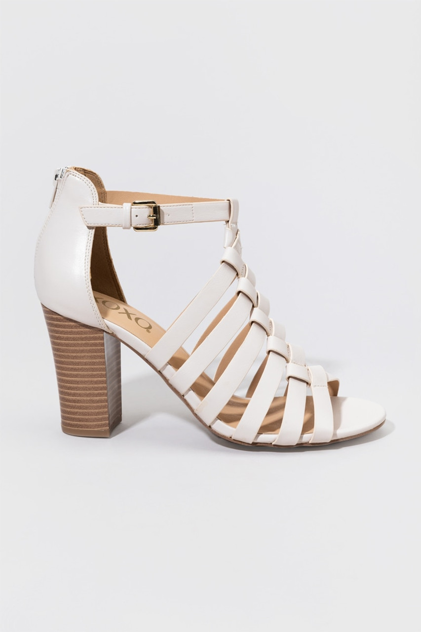 XOXO Baxter Caged Stacked Heels Multi Color