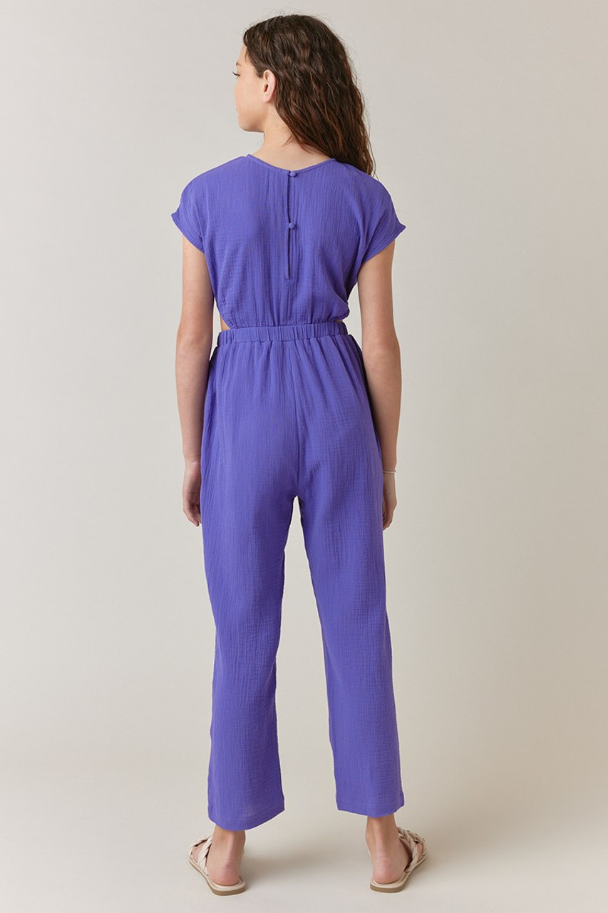 【GROVE】 FRANKIE STRIPE SLEEVELESS / 追跡付 Hello Franki Side Cutout Jumpsuit For Girls
