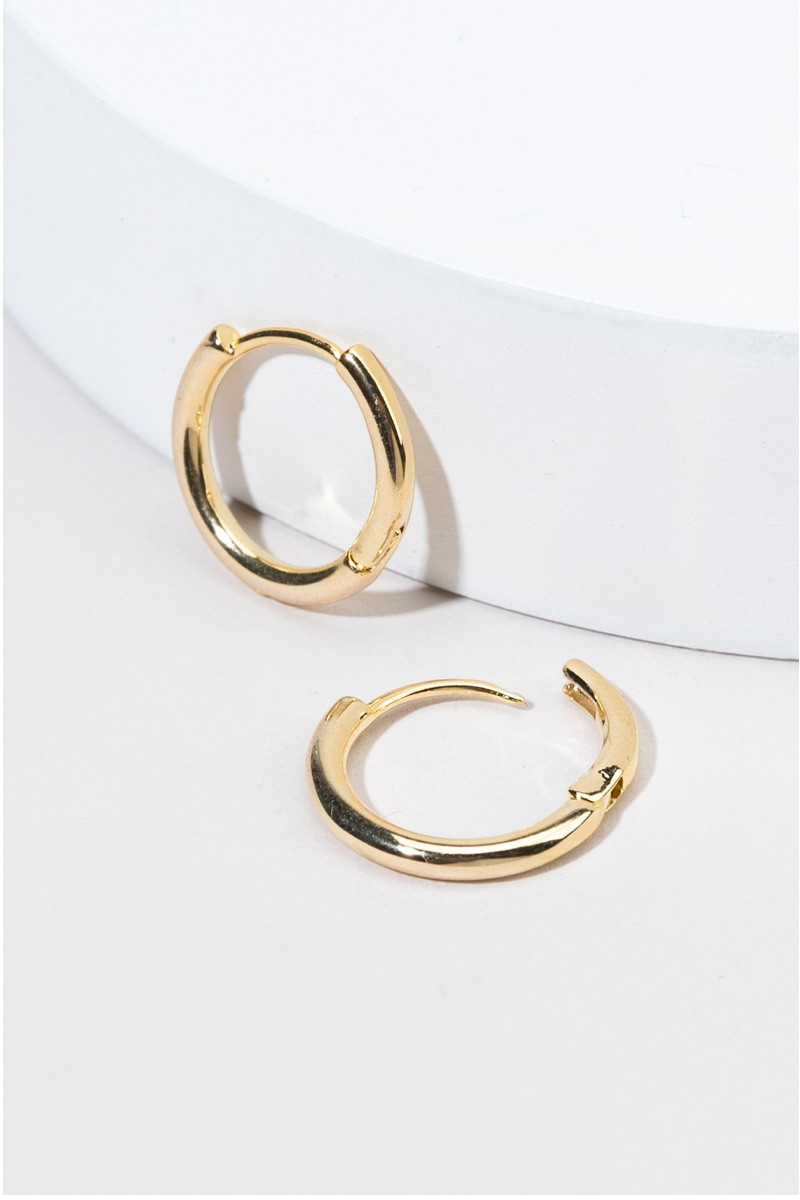 Josie 14K Gold Dipped Medium Hoop Earrings | francesca's®
