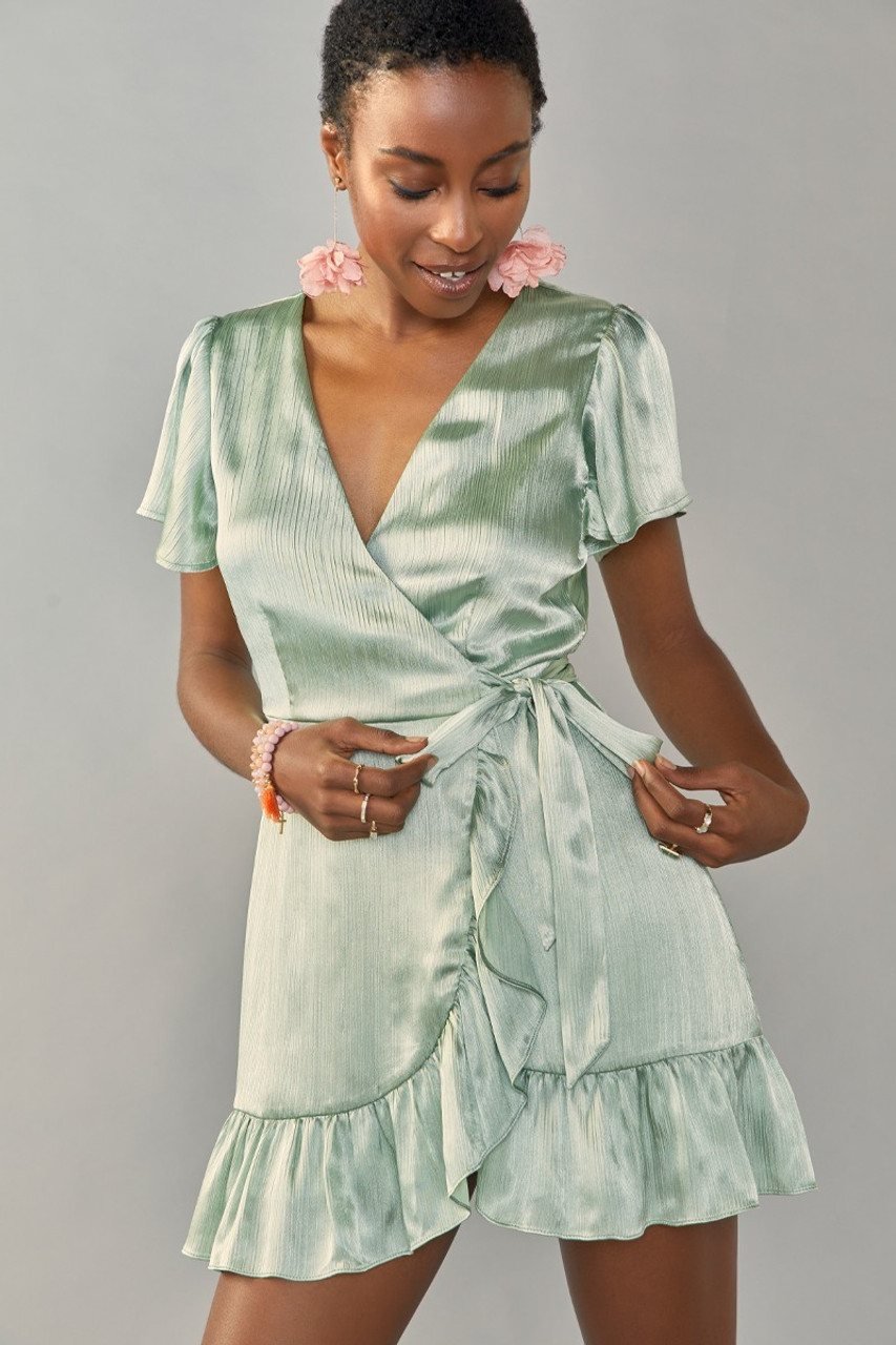 Sage Green Wrap Dress