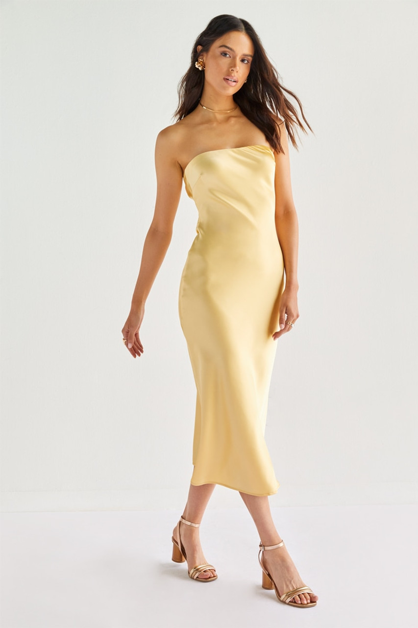 Sam Formal Satin Open Back Dress