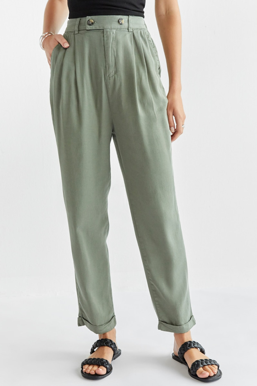 Francesca's Danikah Pleated Cuff Hem Jogger Pants