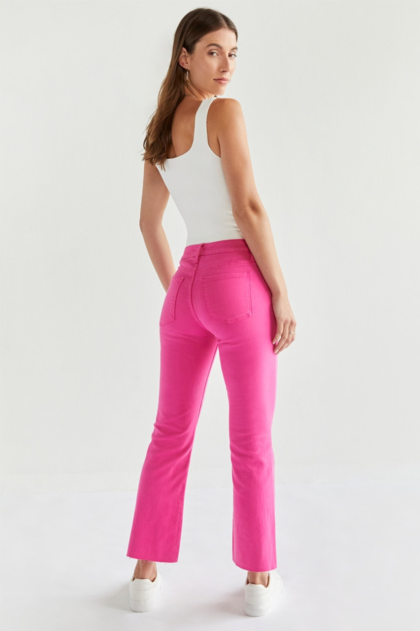 Harper Heritage Kick Crop Hot Pink Jeans