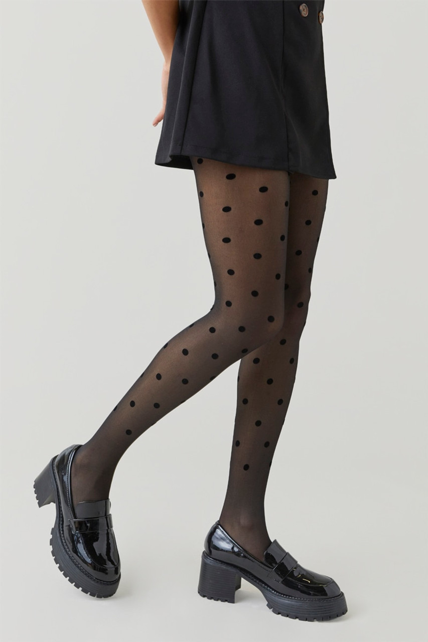 Francesca's Jinny Velvet Dot Sheer Tights