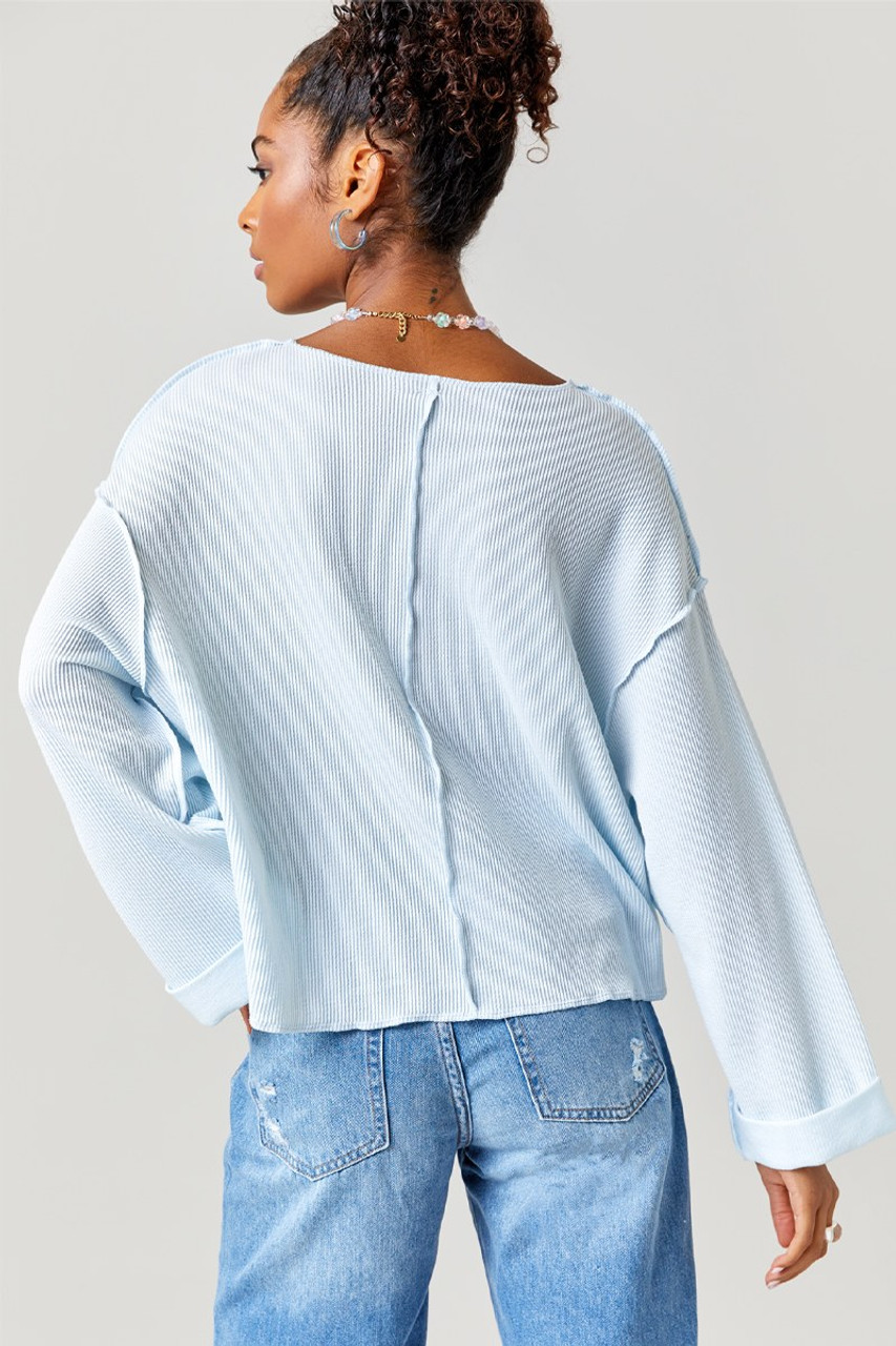 Kara Long Sleeve Ribbed Knit Top