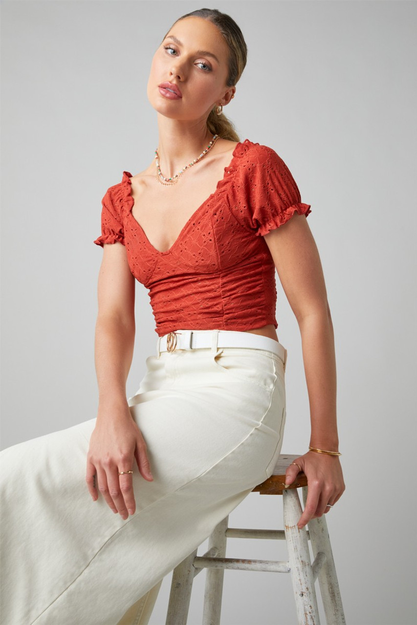 McKenna Eyelet Bow Top