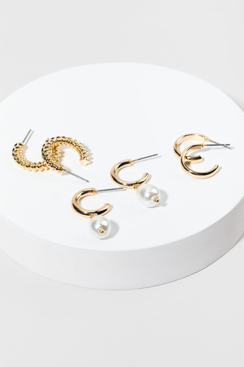 Charm Hoop Earrings Set Gold – Shopping Locally