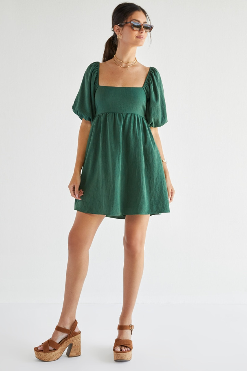 Lia Puff Sleeve Bow Back Dress