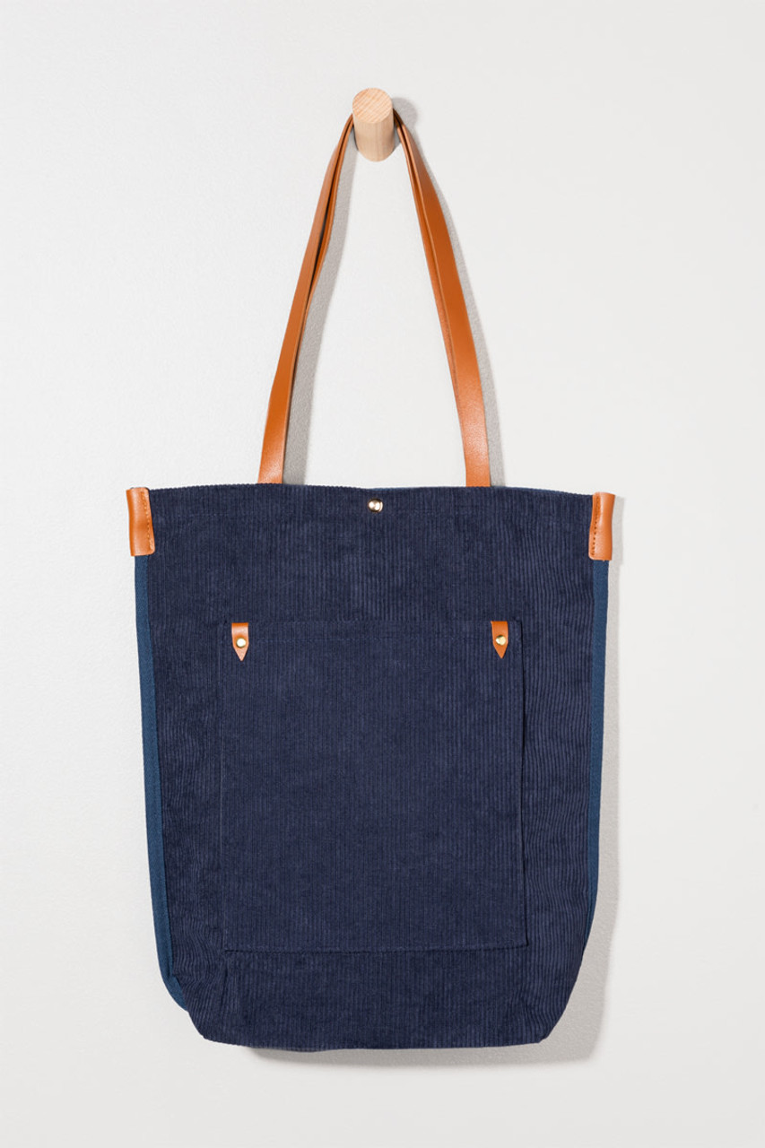 Farah Corduroy Pocket Tote Bag