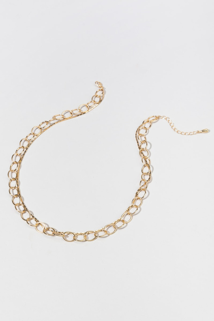 Real Gold-Plated Z Sun Chunky Chain Necklace - Accessorize India