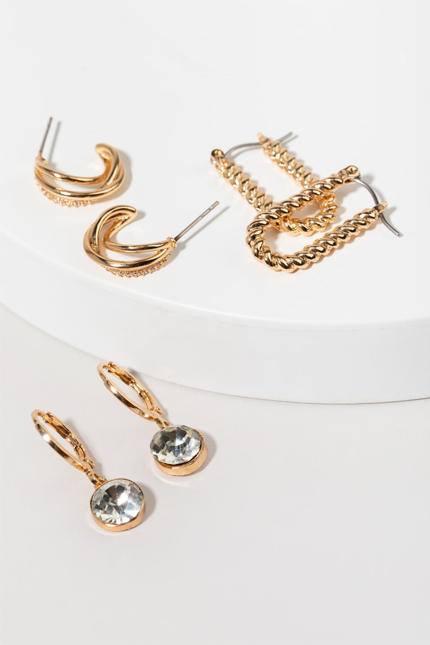 Stone Charm Hoop Earring Set | Urban Outfitters