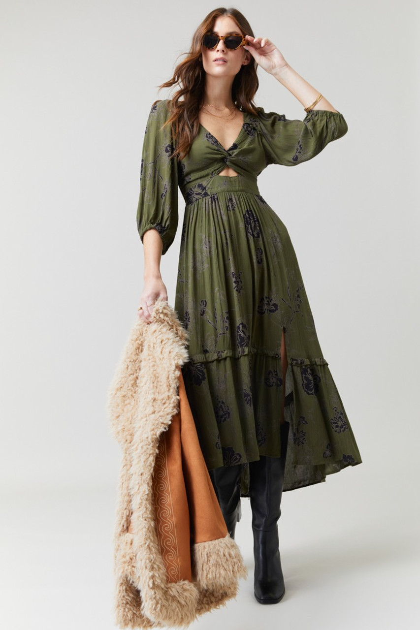 Jeannie Floral Twist Front Maxi Dress