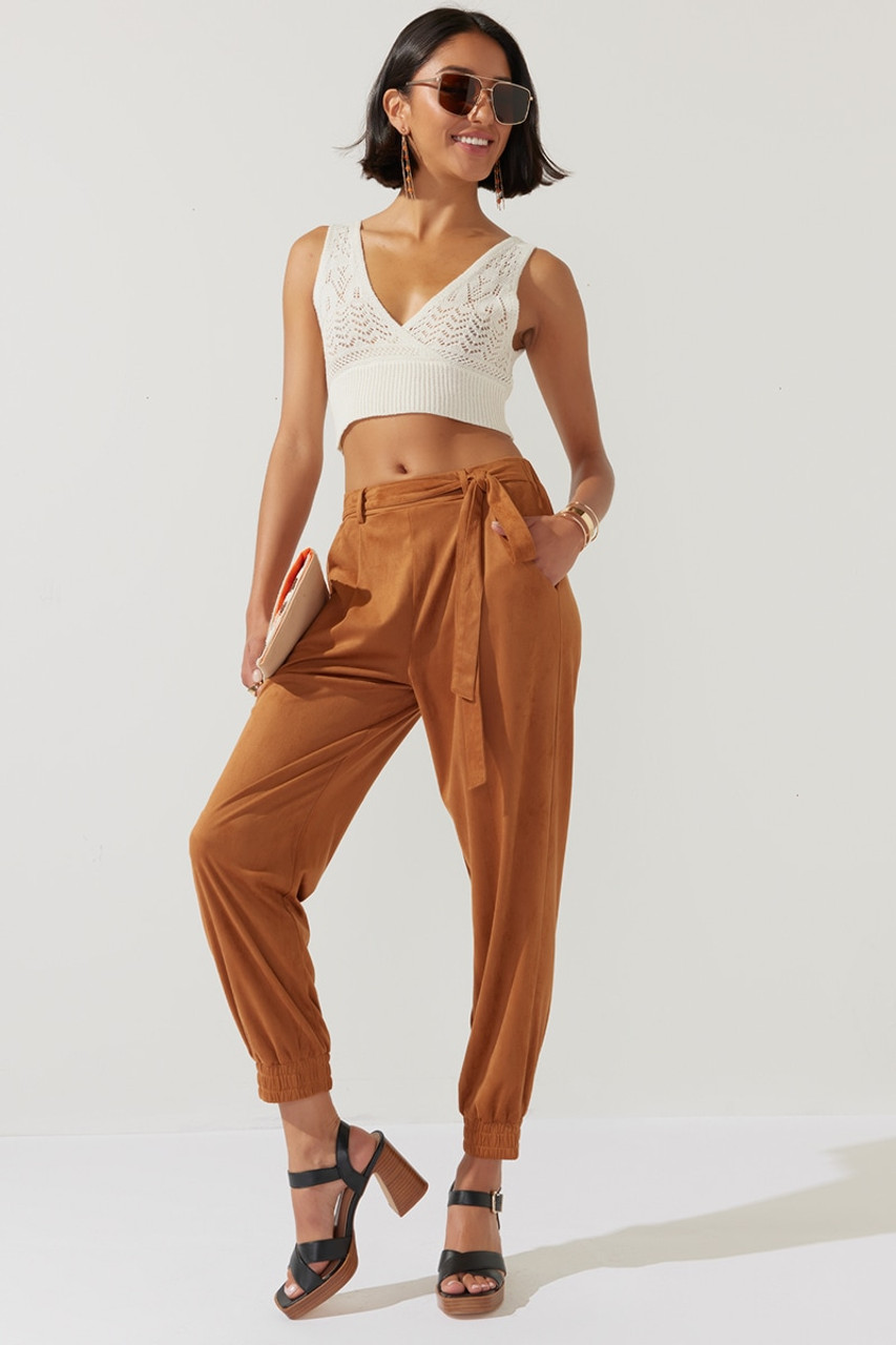 Slouchy High-Waisted Cinched Sweatpants