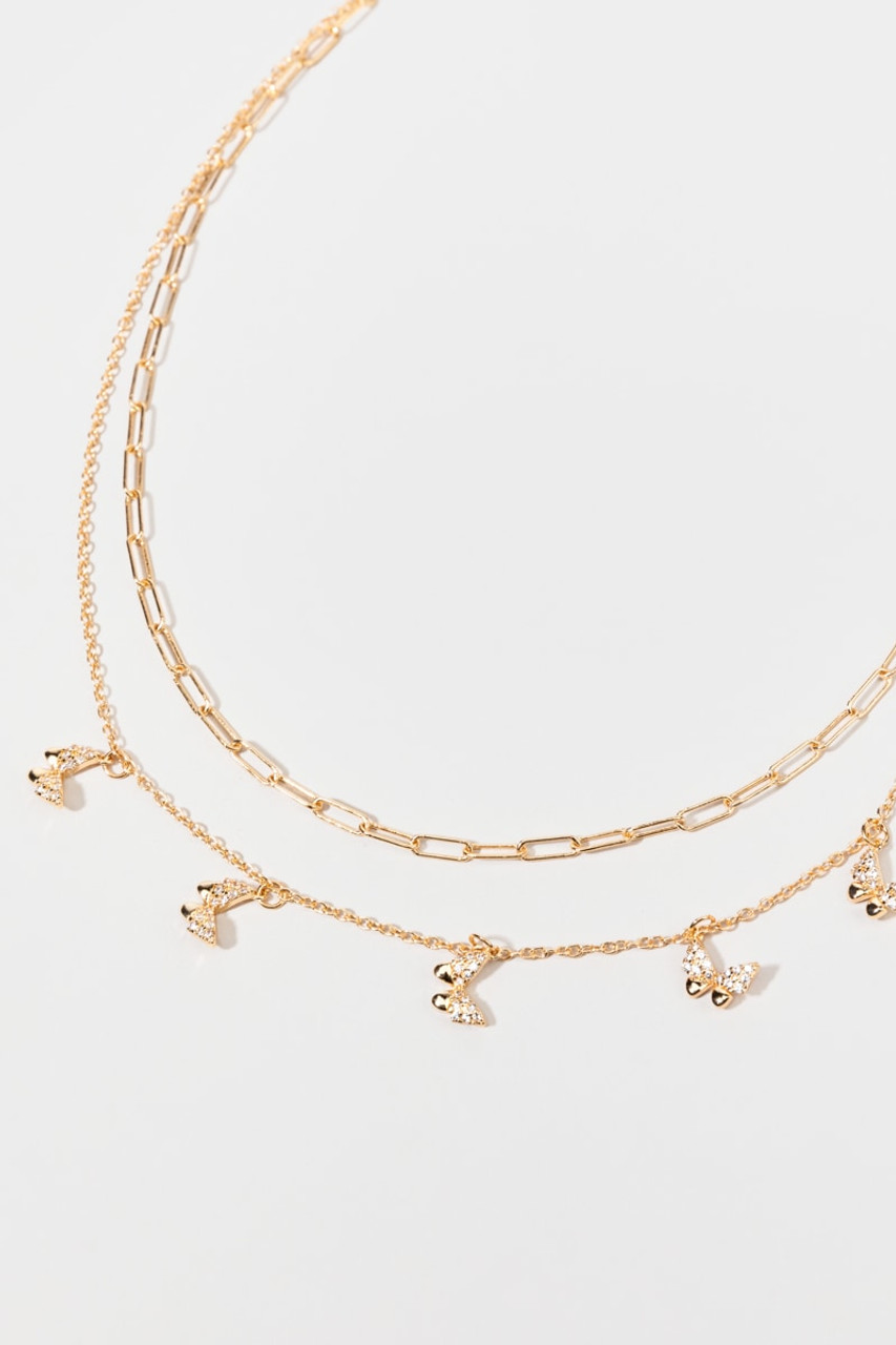 Enamel Butterfly Charm Diamond Necklace – adornbyanokkhi.com