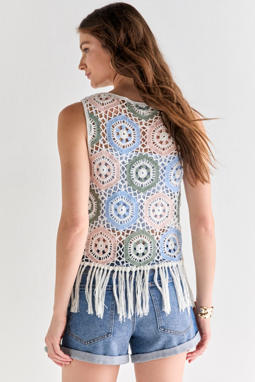 トップス Eaphi fringe crochet knit bustier HAND CROCHET KNIT BUSTIER【POPUP先行】