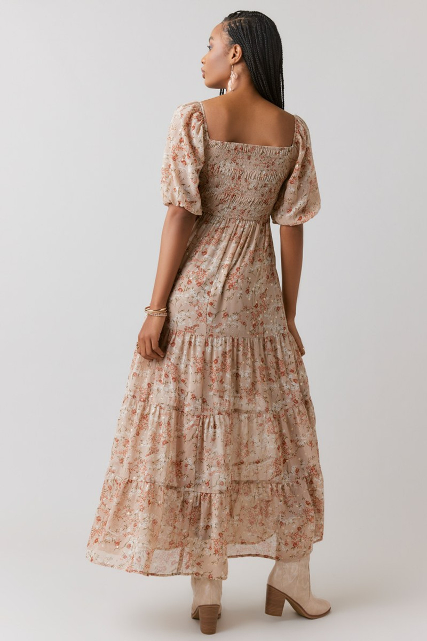 Carmela Floral Smocked Upper Maxi Dress