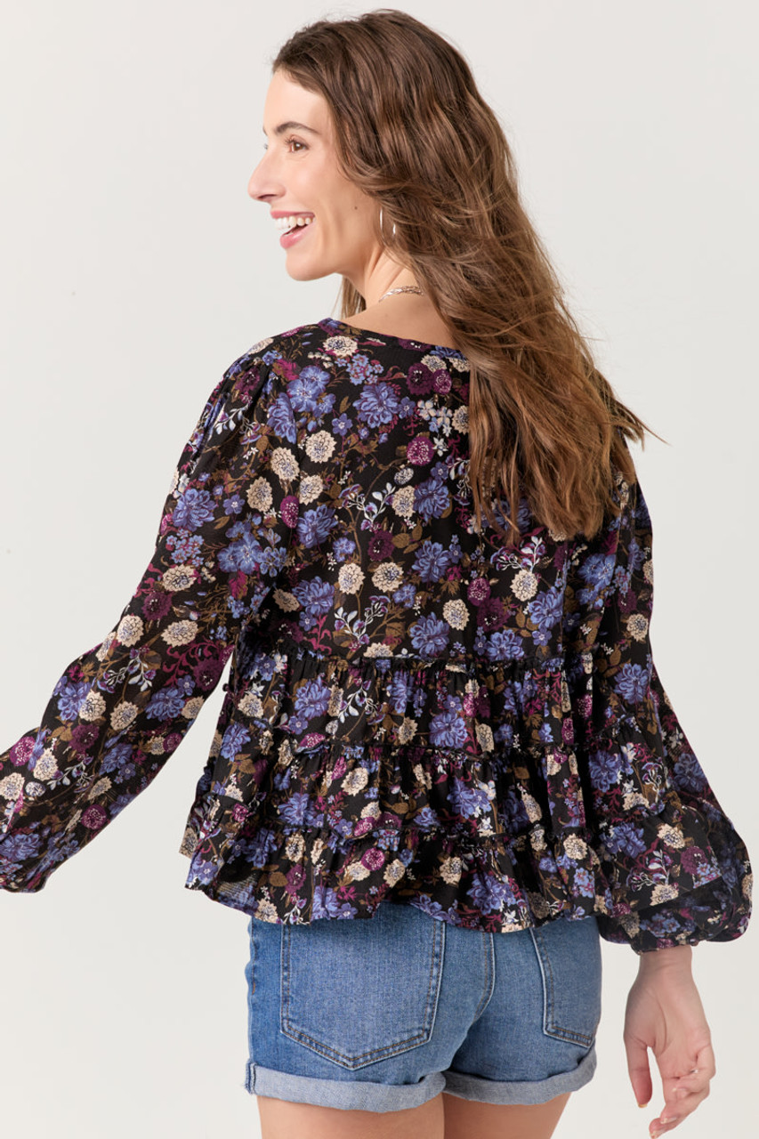 Brooke Floral Tiered Babydoll Top