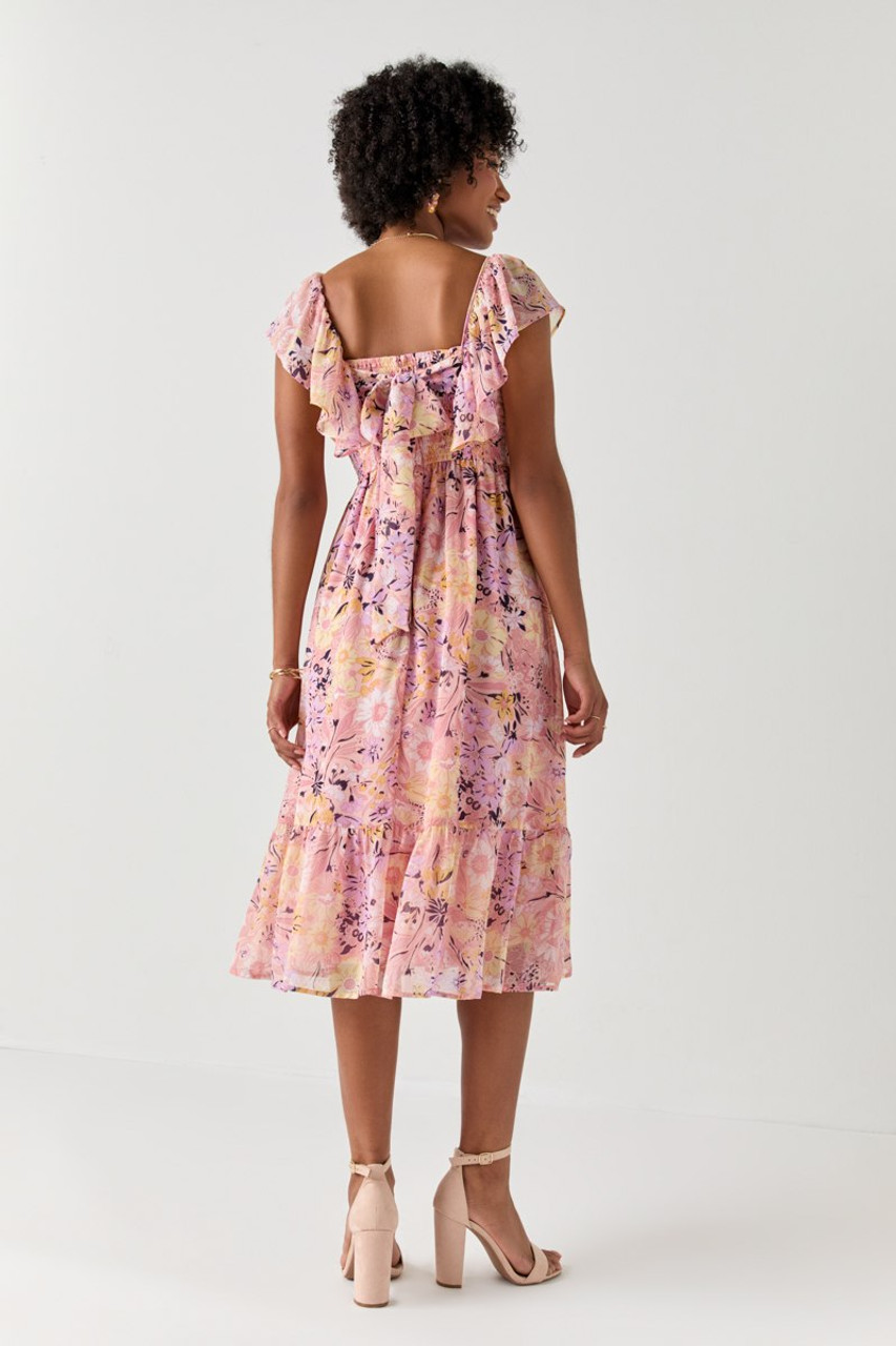 MSGM abstract-print maxi dress - Pink