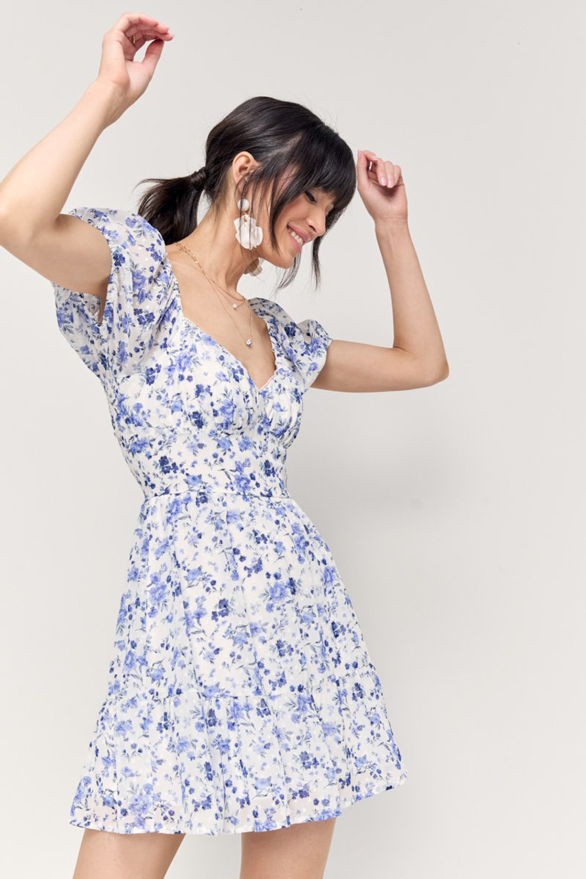 Natalie Floral Ruched Mini Dress