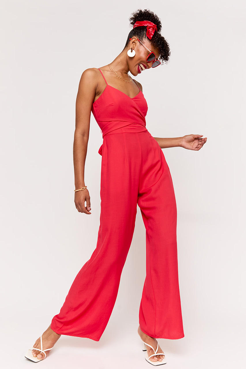 Trina Linen Cross Front Jumpsuit