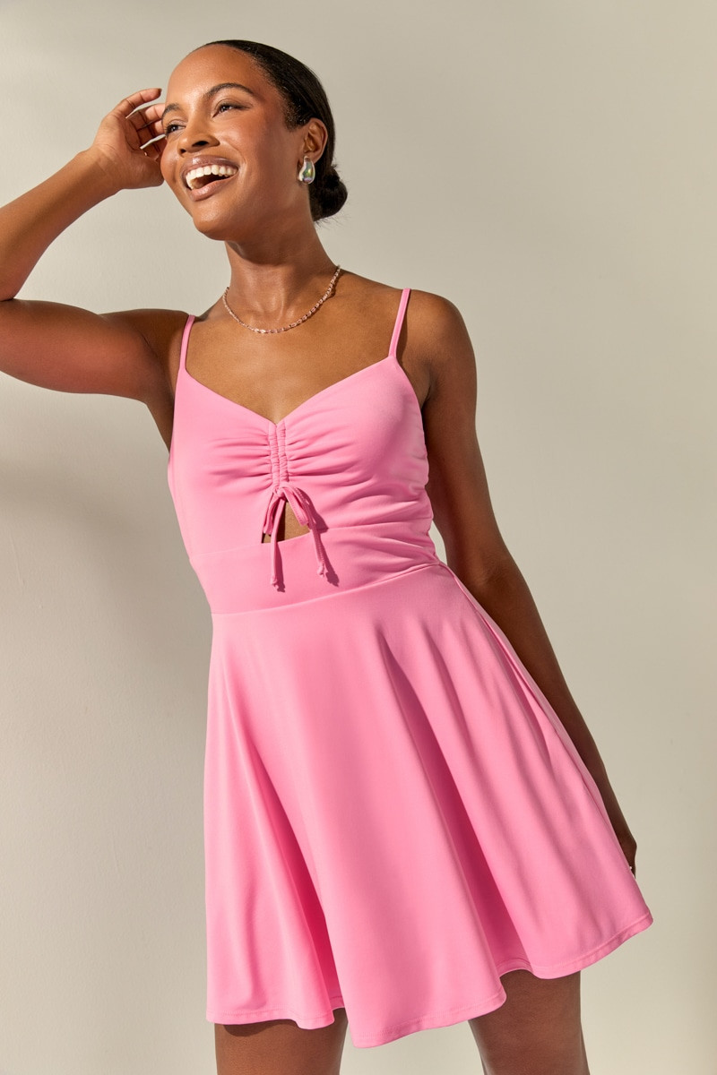 knee length dresses for ladies Grey Halter Mini Dress main image 0