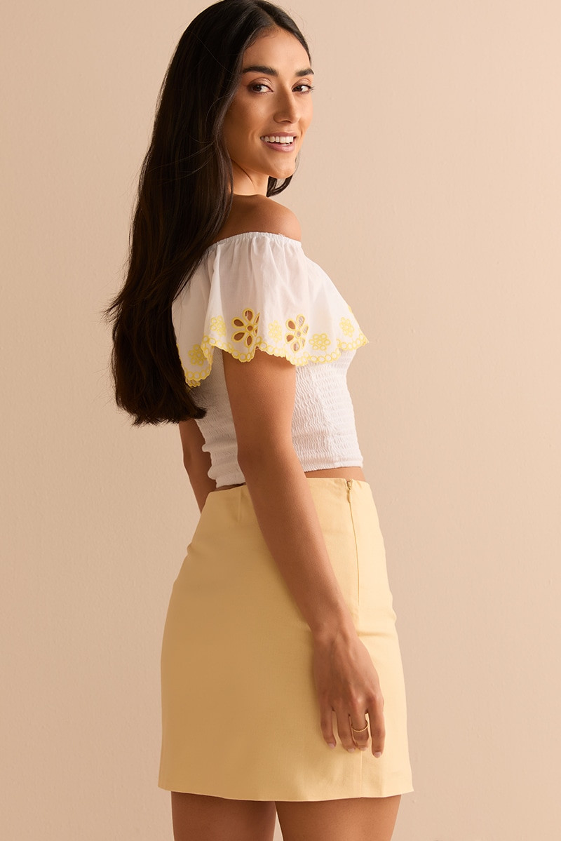 Crystal Button Mini Skirt | francesca's®