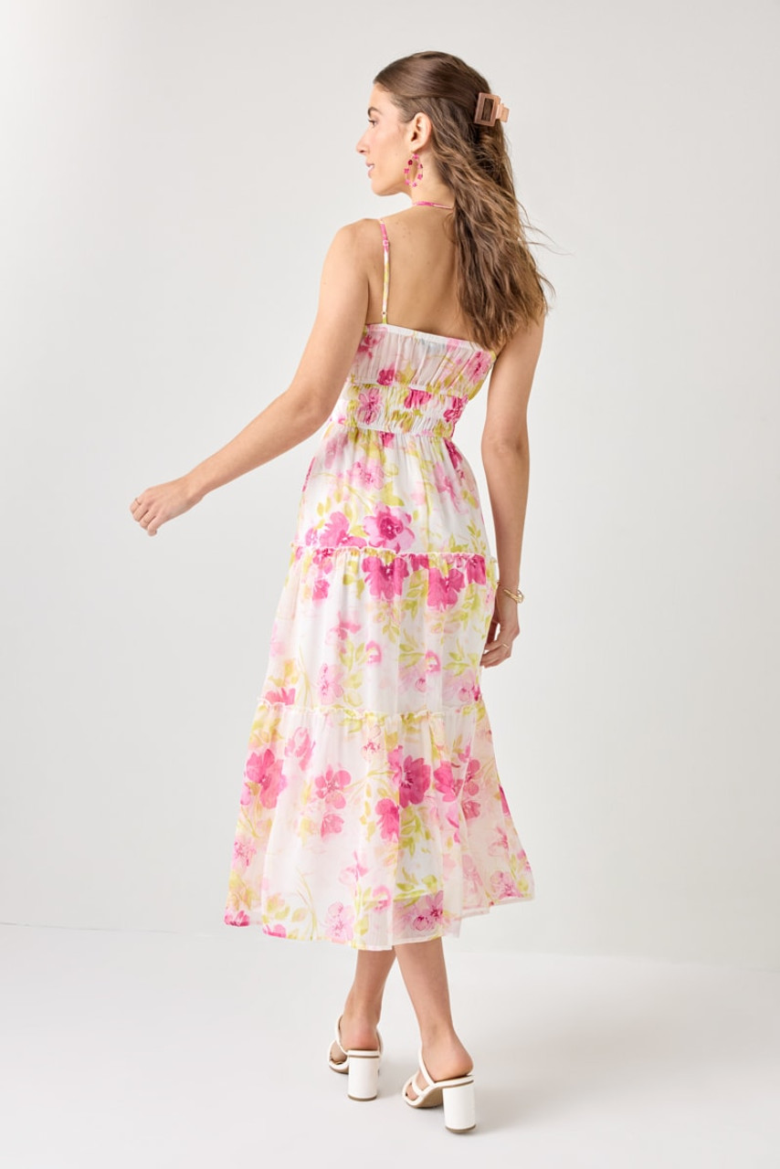 Mary Floral Tiered Midi Dress