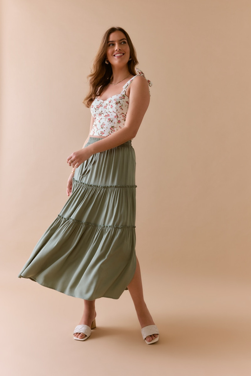 Sheryl Tie Strap Floral Corset Top