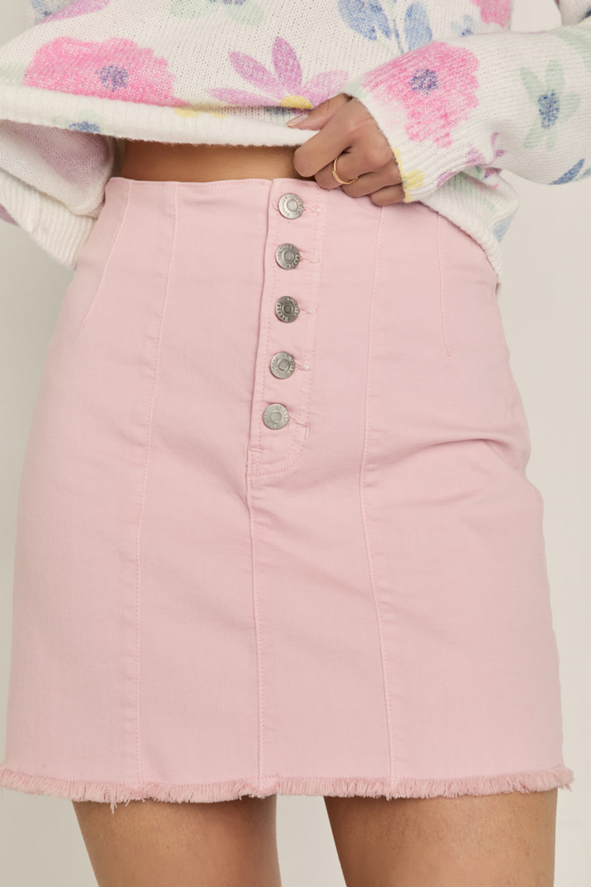 Catherine Front Button Mini Skirt | francesca's®