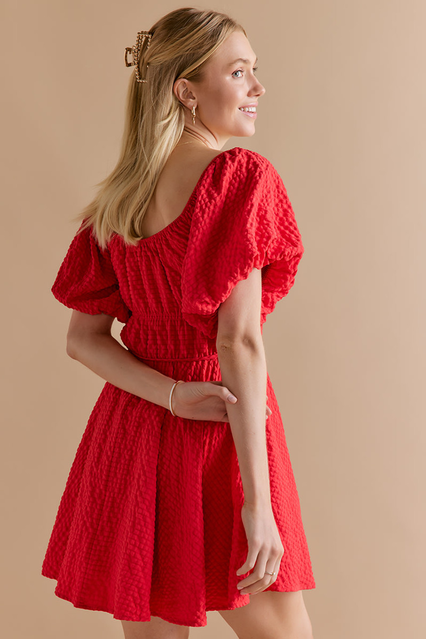 新品 EGGKA Women’s Puff Sleeve Mini Dress Women's Puff Sleeves A-Line Mini Dress – EGGKA