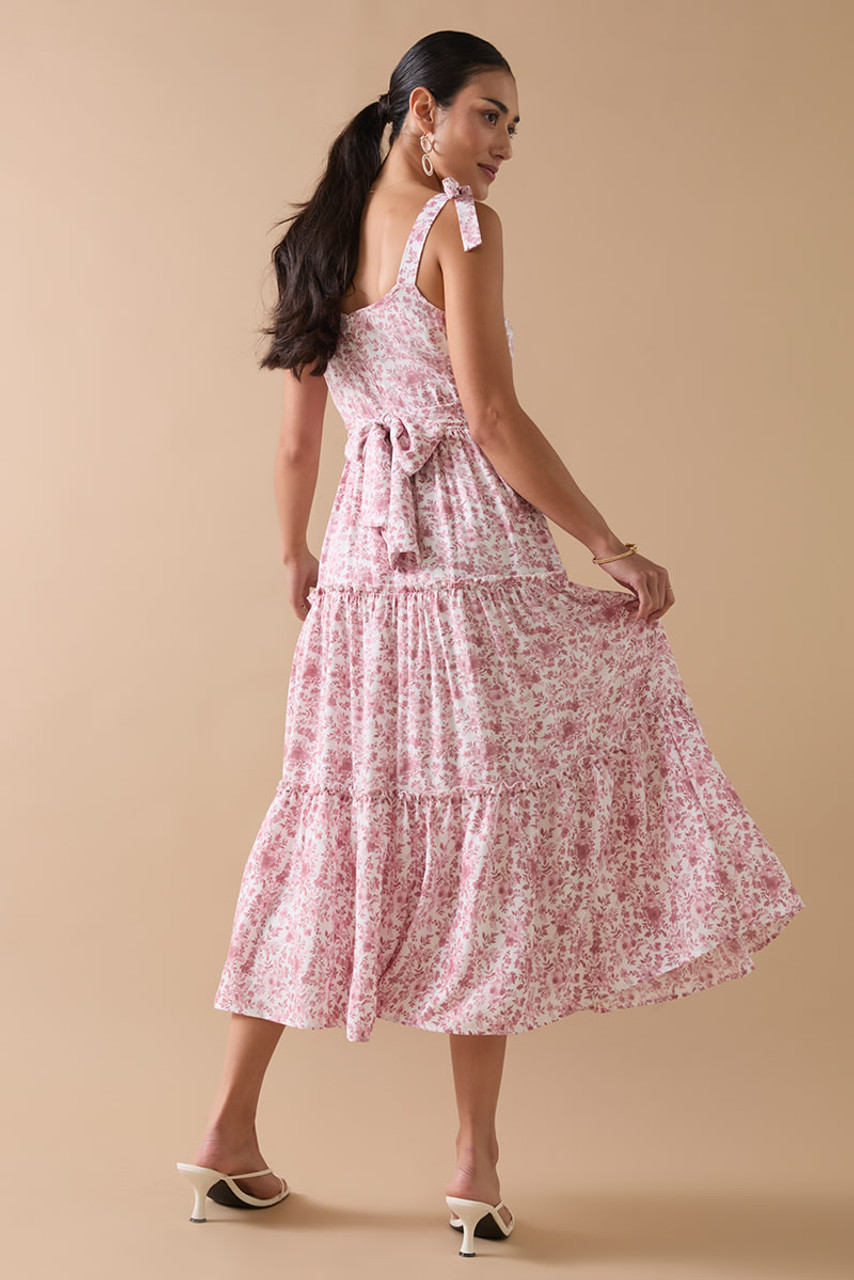 Back Double Bow Midi Dress