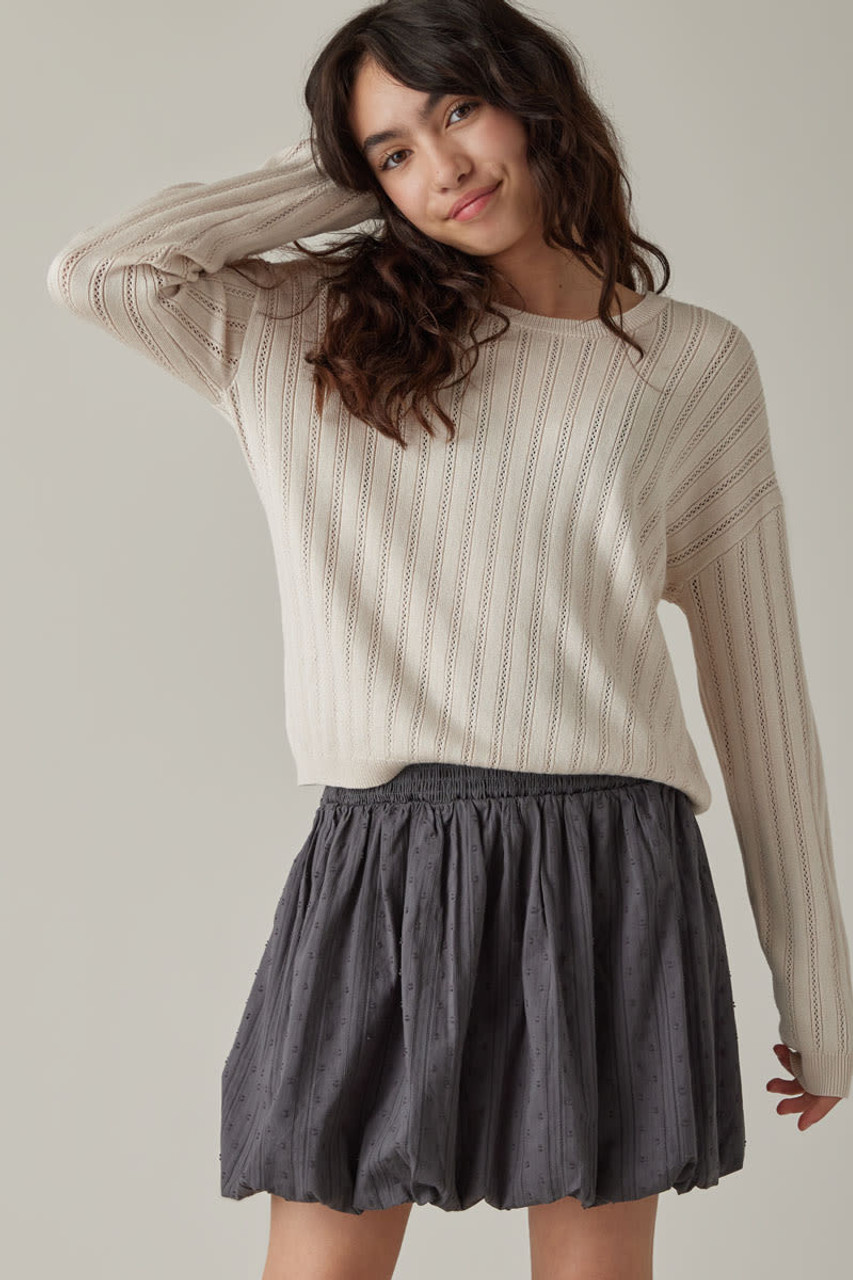 【HI FI FNK】(W) Moco Check Skirt Hello Franki Smocked Bubble Skirt For Girls