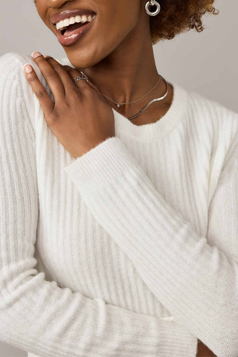Jasmine Long Sleeve Ribbed Pullover Sweater francesca's®