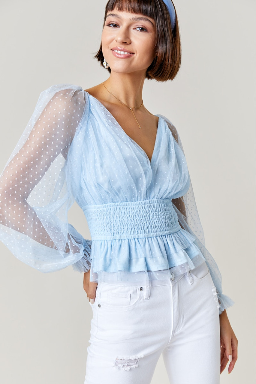 Ella Peplum Tulle Blouse