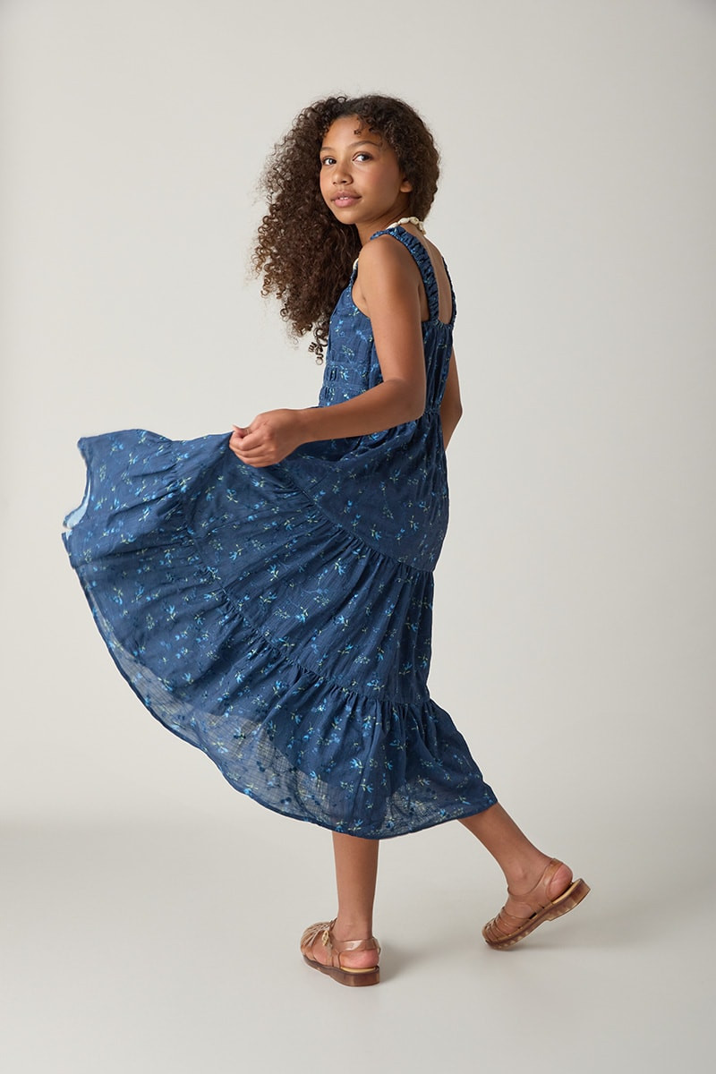 sachin and babi light blue dress Hello Franki Floral Empire Waist Midi Dress For Girls
