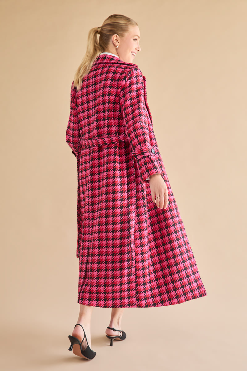 Katrina Houndstooth Tweed Coat | francesca's®