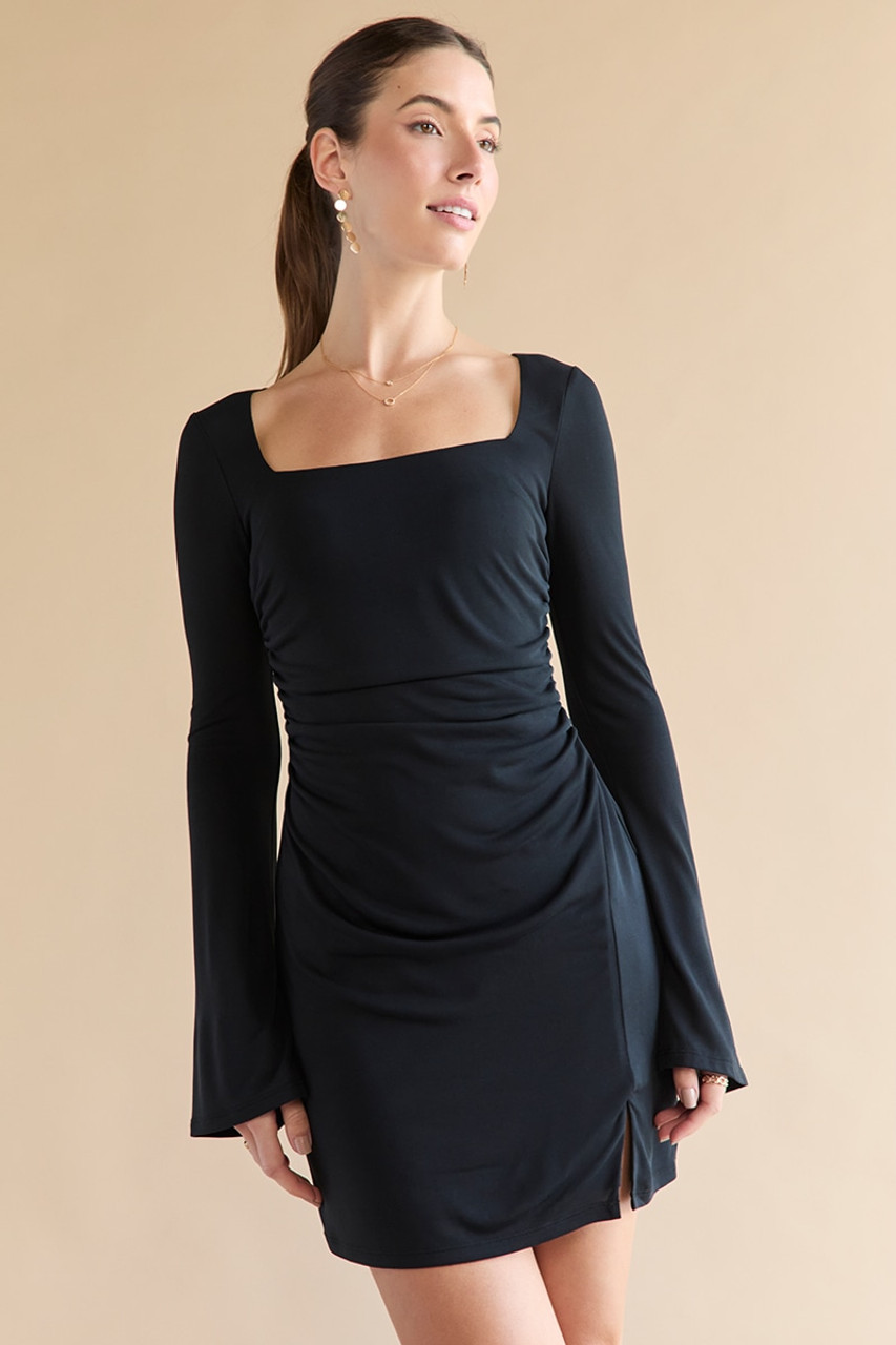 Karina Long Sleeve Square Neck Mini Dress