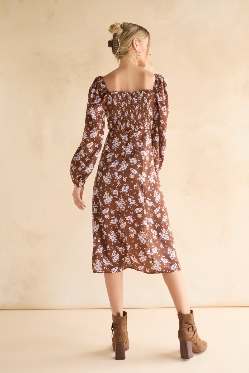ヌキテパ Foil Flower Print Sleeve Dress S Cotton Voile Foil Flower