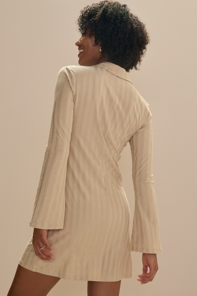 Cam Button Up Long Sleeve Mini Dress | francesca's