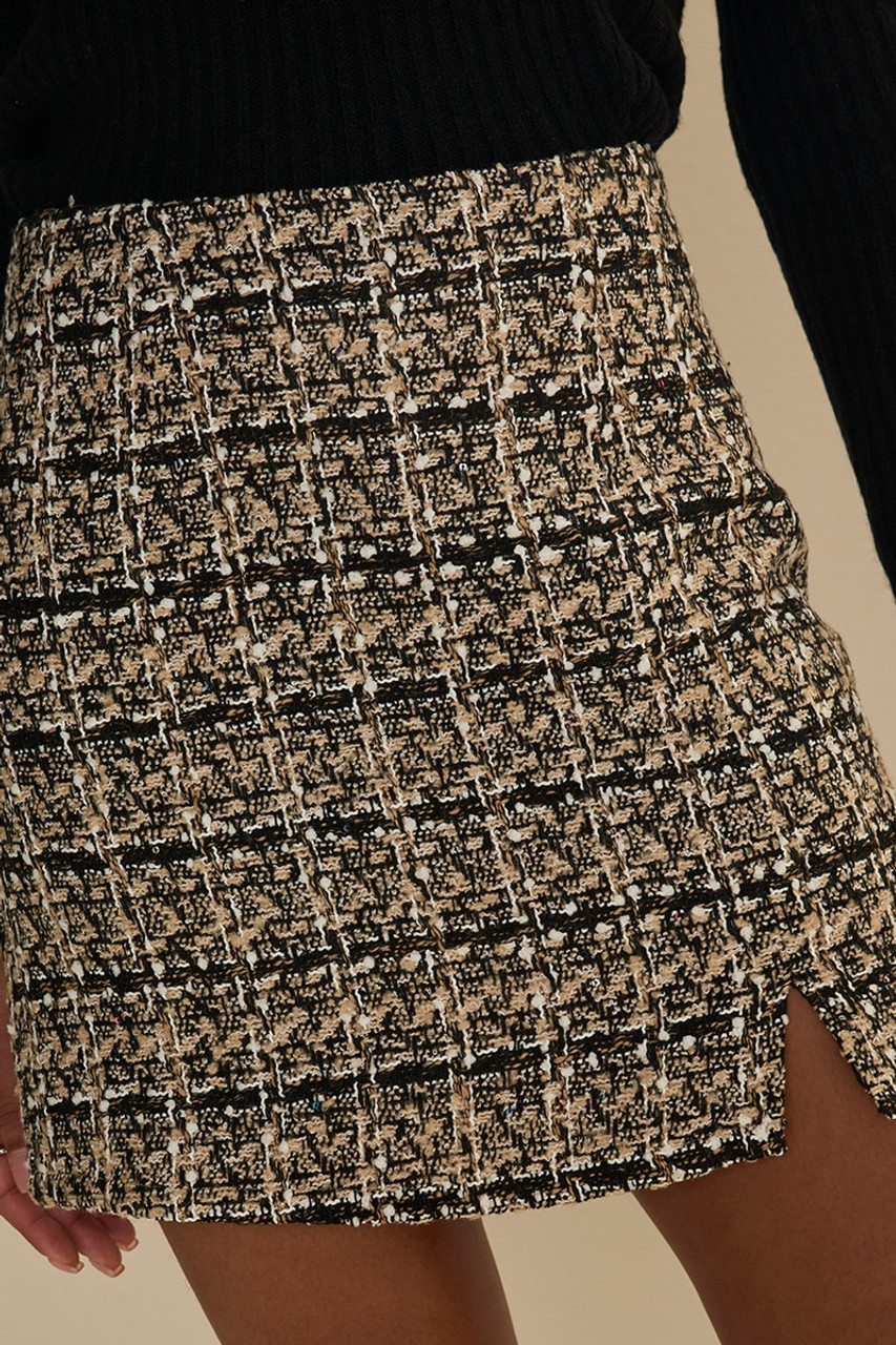 ★ MARRON EDITION★ 25 Spring_ Navy Tweed Mini Skirt Sherley Tweed Mini Skirt | francesca's®