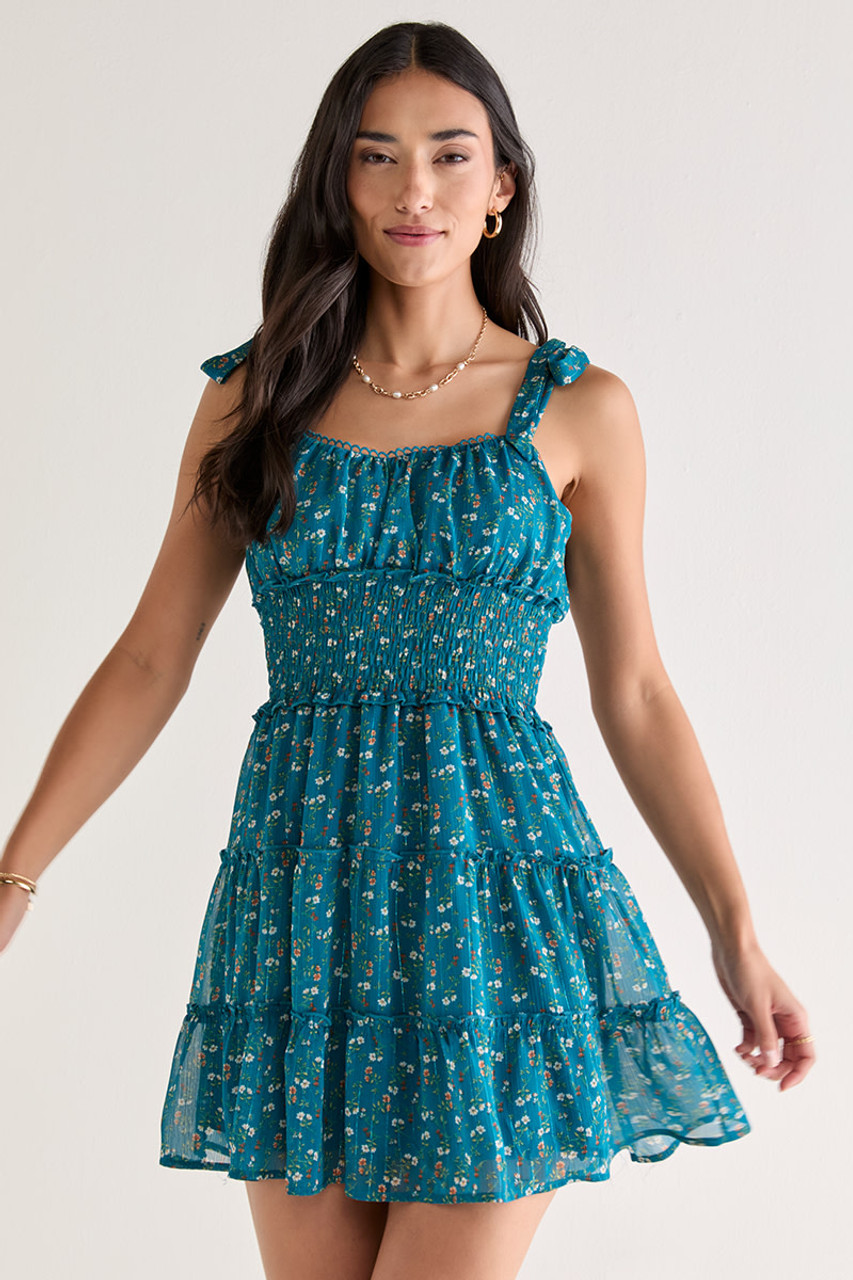 ★関税/送料込★Swimcity★Tessia mini Dress Theresa Floral Cinched Waist Mini Dress | francesca's®